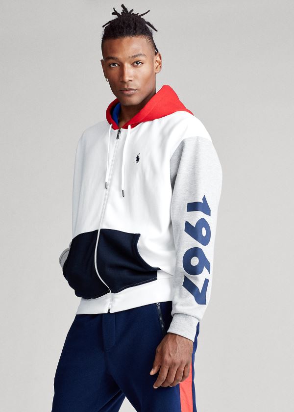 Men's Polo Ralph Lauren Color-Blocked Logo Hoodies | 231590IOY